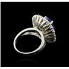 Image 3 : 14KT White Gold 4.20ct Tanzanite and Diamond Ring