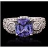 Image 1 : 14KT White Gold 3.21ct Tanzanite and Diamond Ring