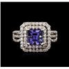 Image 1 : 14KT White Gold 2.16ct Tanzanite and Diamond Ring