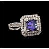 Image 2 : 14KT White Gold 2.16ct Tanzanite and Diamond Ring