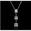 Image 1 : 14KT White Gold Diamond Pendant With Chain GB7118