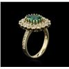 Image 3 : 14KT Yellow Gold 3.11ct Emerald and Diamond Ring