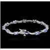 Image 2 : 14KT White Gold 5.15ctw Tanzanite and Diamond Bracelet