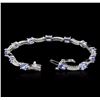 Image 4 : 14KT White Gold 5.15ctw Tanzanite and Diamond Bracelet