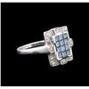 Image 2 : 14KT White Gold 0.94ctw Blue Diamond Ring