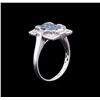 Image 3 : 14KT White Gold 0.94ctw Blue Diamond Ring