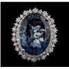 Image 1 : 14KT White Gold 22.83ct Topaz and Diamond Ring