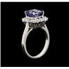 Image 3 : 3.51ct Tanzanite and Diamond Ring - 14KT White Gold