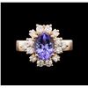 Image 1 : 2.08ct Tanzanite and Diamond Ring - 14KT Rose Gold