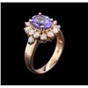 Image 3 : 2.08ct Tanzanite and Diamond Ring - 14KT Rose Gold
