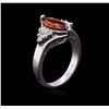 Image 3 : 14KT White Gold 1.78ct Garnet and Diamond Ring