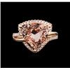 Image 1 : 14KT Rose Gold 7.68ct Morganite and Diamond Ring