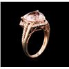 Image 3 : 14KT Rose Gold 7.68ct Morganite and Diamond Ring