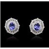 Image 1 : 14KT White Gold 2.56ctw Tanzanite and Diamond Earrings