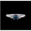 Image 1 : 14KT White Gold 0.91ctw Blue Diamond Ring
