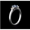 Image 3 : 14KT White Gold 0.91ctw Blue Diamond Ring
