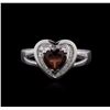 Image 1 : 14KT White Gold 0.87ct Garnet and Diamond Ring