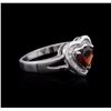 Image 2 : 14KT White Gold 0.87ct Garnet and Diamond Ring
