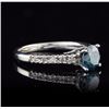 Image 2 : 14KT White Gold 0.92ct Blue and White Diamond Ring
