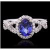 Image 1 : 14KT White Gold 1.31ct Tanzanite and Diamond Ring
