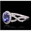 Image 2 : 14KT White Gold 1.31ct Tanzanite and Diamond Ring