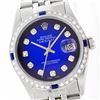 Image 1 : Rolex Stainless Steel Diamond and Sapphire DateJust Men's Watch