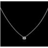 Image 2 : 14KT White Gold 0.09ct Diamond Solitaire Necklace
