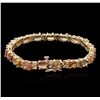 Image 2 : 14KT Yellow Gold 15.58ctw Multicolor Sapphire and Diamond Bracelet