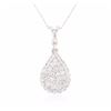 Image 2 : 14KT White Gold 0.77ctw Diamond Pendant With Chain