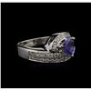 Image 2 : 0.89ct Tanzanite and Diamond Ring -14KT White Gold