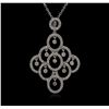 Image 1 : 1.24ctw Diamond Pendant With Chain - 14KT White Gold