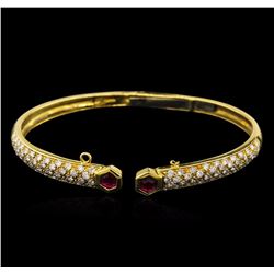 2.30ctw Diamond and Ruby Bracelet - 18KT Yellow Gold