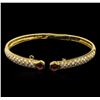 Image 1 : 2.30ctw Diamond and Ruby Bracelet - 18KT Yellow Gold