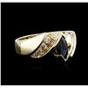 Image 2 : 14KT Yellow Gold 0.55ct Sapphire and Diamond Ring