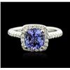 Image 1 : 14KT White Gold 1.99ct Tanzanite and Diamond Ring