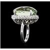 Image 3 : 14KT White Gold 30.80ct Green Quartz and Diamond Ring