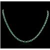 Image 1 : 14KT White Gold 23.00ctw Emerald and Diamond Necklace