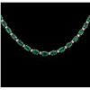 Image 2 : 14KT White Gold 23.00ctw Emerald and Diamond Necklace