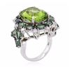 Image 3 : 18KT White Gold 9.54ct Peridot, Chrysoberyls and Diamond Ring