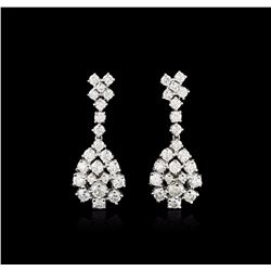 14KT White Gold 4.07ctw Diamond Earrings