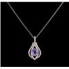 Image 1 : 1.16ct Tanzanite and Diamond Necklace - 14KT White Gold