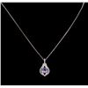 Image 2 : 1.16ct Tanzanite and Diamond Necklace - 14KT White Gold