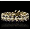 Image 1 : 14KT Yellow Gold 22.40ctw Sapphire and Diamond Bracelet