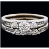 Image 1 : 14KT White Gold 1.00ctw Diamond Wedding Ring Set
