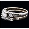 Image 2 : 14KT White Gold 1.00ctw Diamond Wedding Ring Set