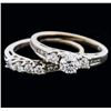 Image 3 : 14KT White Gold 1.00ctw Diamond Wedding Ring Set