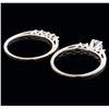 Image 4 : 14KT White Gold 1.00ctw Diamond Wedding Ring Set