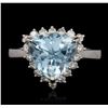 Image 1 : 14KT White Gold 4.47ct Blue Topaz and Diamond Ring
