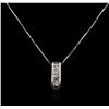 Image 1 : 14KT White Gold 0.40ctw Diamond Pendant With Chain