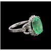 Image 2 : 14KT White Gold 3.42ct Emerald and Diamond Ring